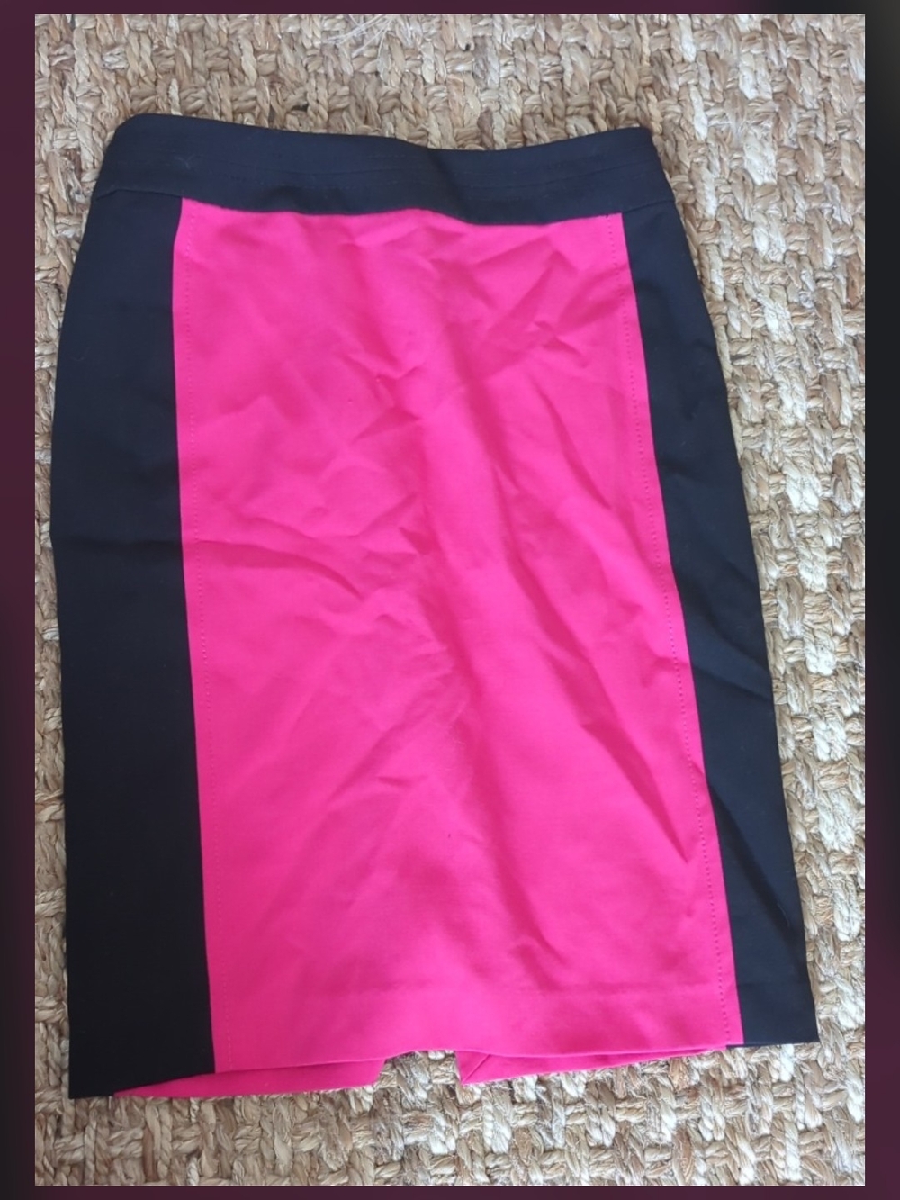 Colorblock Pink and Black Pencil Skirt - Women